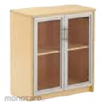 Ichiko Lemari Kantor Lemari Arsip Rendah Pintu Kaca Frame Melamine