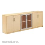 Ichiko Lemari Kantor Lemari Arsip Rendah Pintu Panel + Pintu Kaca Frame HPL (Standard)