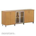 Ichiko Lemari Kantor Lemari Arsip Rendah Pintu Panel + Pintu Kaca Frame