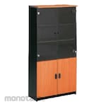 Ichiko Lemari Kantor Lemari Arsip Tinggi Pintu Panel Bawah + Pintu Atas Kaca