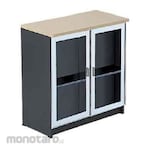 INDACHI Lemari Arsip Rendah Pintu Kaca + Frame