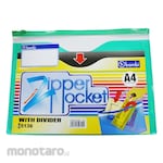 Bambi Map Plastik Zipper A4 dengan Divider