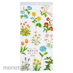 Nakabayashi Wall Calendar 2026 Flower Illustration/4-cut Slim