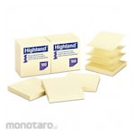 HIGHLAND Note,3"x3",Pop Up,Yellow,PK12