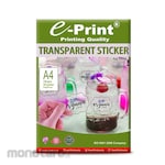 e-Print Transparent Sticker Paper (Kertas Stiker Transparan)