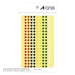 3M A-One [TM Top] Color Label 5mm Round Assortment (7pcs) (Stiker Label Dot/Bulat)