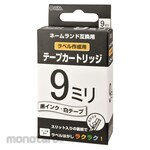 Ohm Electric 9mm Nameland Compatible Tape Cartridge, White with Black Text, 8m