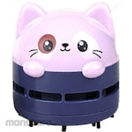 CRECOTE Animal-themed tabletop vacuum cleaner, purple, spotted cat design, DM-2A(PL)