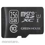 Green House microSDXC Card UHS-I U1 Class 10 256GB 3-year warranty Conversion adapter included