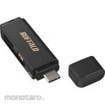 Buffalo USB 3.0 Type-C Card Reader, Direct Insertion for SD Cards, Black