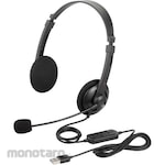 Buffalo Binaural Headband Headset USB Connection Black