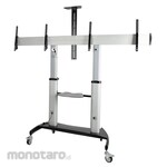 StarTech.com TV stand / mobile / 2 screens / 37 - 60 inch display / VESA compatible / load capacity of 50 kg each / with shelves for AV equipment / height adjustable / with casters / wall-mounted TV stand / TV stand