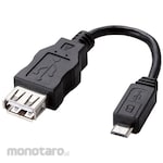 ELECOM USB Conversion Adapter A Female - Microb Male Cable Type Black