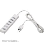 Buffalo 2-pin power strip, 6 outlets, 5m, white, with lightning surge protection
