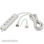 Buffalo 3-pin power strip with double structure, lamp and conversion adapter included