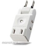 ELECOM 3 Outlet Tap 2P Small Swing Plug Rohs Compact Triple