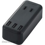 ELECOM Power Strip with USB Direct Plug Acx2 Outlet USBx3 Port Total 2.4A Dust Prevention Shutter Horizontal Orientation