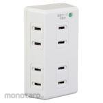 ELPA (Asahi Electric) Tap 6 individual switches with lightning surge protection function Small and easy wiring distribution Compact