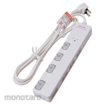 ELPA (Asahi Electric) Tap with switch Power tap Flame-retardant ABS resin L-type plug With switch Individual LED switch lamp Horizontal insertion With lightning surge resistance
