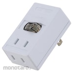 Ohm Electric Power tap with LED central switch 2 outlets With anti-tracking insulating cover