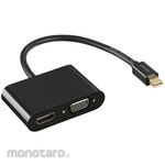Buffalo MiniDP to HDMI/VGA Adapter, 0.15m, Black