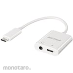 Buffalo Type-C to 3.5mm + PD Power Supply Audio Conversion Adapter, White