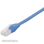 Buffalo Unbreakable Cat 6a LAN Cable, Straight, Flat Type, 0.5m, Blue