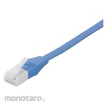 Buffalo Unbreakable Cat 6a LAN Cable, Straight, Flat Type, 2.0m, Blue