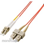 ELECOM Fiber optic cable LC-SC 2-core multimode OM2