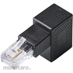 ELECOM LAN Cable Extension Connector, Downward L-Shaped Conversion Adapter, Cat5e RJ45 Relay Connector, Gigabit Compatible