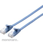 ELECOM LAN cable CAT6 Gigabit Flat Thickness about 1.38mm Slim connector RoHS Blue