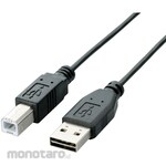 ELECOM USB Cable B-A Black That Can Be Inserted on Both Sides