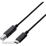 ELECOM USB Cable C-B 3A Output Black