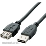 ELECOM USB extension cable AA Double-sided insertion 5m Black