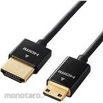 ELECOM mini HDMI cable HDMI-mini HDMI High speed Super slim Ethernet compatible Black