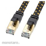 ESCO Flat LAN cable (CAT8/mesh/black) EA764BB series