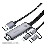 HAGIBIS 3in1 Cable to HDMI Compatible Audio Video