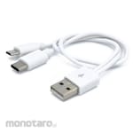 JTT microUSB &amp; Type C Cable for simultaneous charging of 2 units