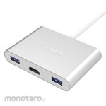 Orico Aluminum Alloy Type-C to HDMI / Type-C / USB3.0-A * 3 Adapter