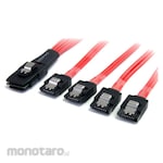 StarTech.com 50cm SAS (Serial Sttached SCSI) cable SFF-8087 (MiniSAS) -4x SATA cable with latch
