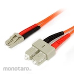 StarTech.com Fiber Optic Cable, Multimode, 1m, LC-SC, 62.5mm, 125mm, 2-Core, Duplex, 10Gb/s, LSZH, Orange, Optical Jumper Cable
