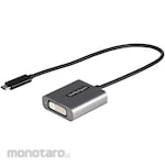 StarTech.com USB-C to DVI Display Conversion Adapter/1920x1200/DP Alt Mode/Thunderbolt 3/30cm Long Cable/USB Type-C Computer to DVI Monitor Projector Video Conversion Connector