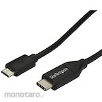 StarTech.com USB-C to Micro-USB Cable, 2m, USB 2.0, Type-C to Type-B, Black, Micro-B Data Transfer, Smartphone and External Hard Drive Compatible