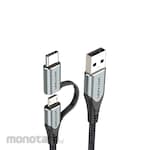 Vention Kabel Micro USB Type C Adapter USB Micro to USB C Braided