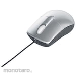 Buffalo Silent Wired Optical Mouse, 3 Buttons, Medium, Silver