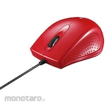 Buffalo Wired 3-Button IR LED Optical Mouse, Red