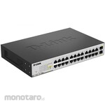 D-Link Switch 24-port UTP 10/100/1000Mbps Auto-sensing, Auto-MDI-X, and 2 SFP