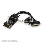 StarTech.com RS232C Serial Interface Card / PCI Express x1 / 2x DB9 + 1x Parallel / 16C450/16C550 UART / Standard &amp; Low Profile / Windows/Linux / PCIe DB9 Adapter