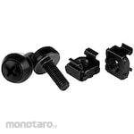 StarTech.com Rack mount bracket set / 10-32 Cage nuts & bolts / 50 pack pack / Server rack clip nuts / Black