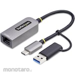StarTech.com USB wired LAN adapter/USB-C&A connection/USB 3.2 Gen1/1/2.5Gbps/Thunderbolt compatible/Various OS/Gigabit Ethernet network adapter